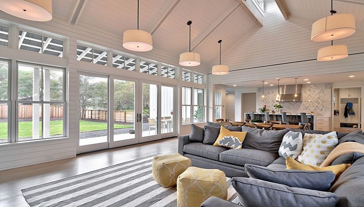 Large and Modern Farmhouse Family Rooms