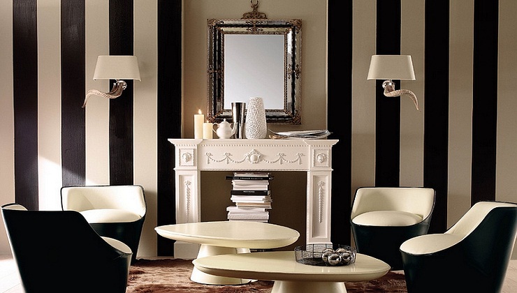 New Home Interior Design Trends: Black and White Stripes