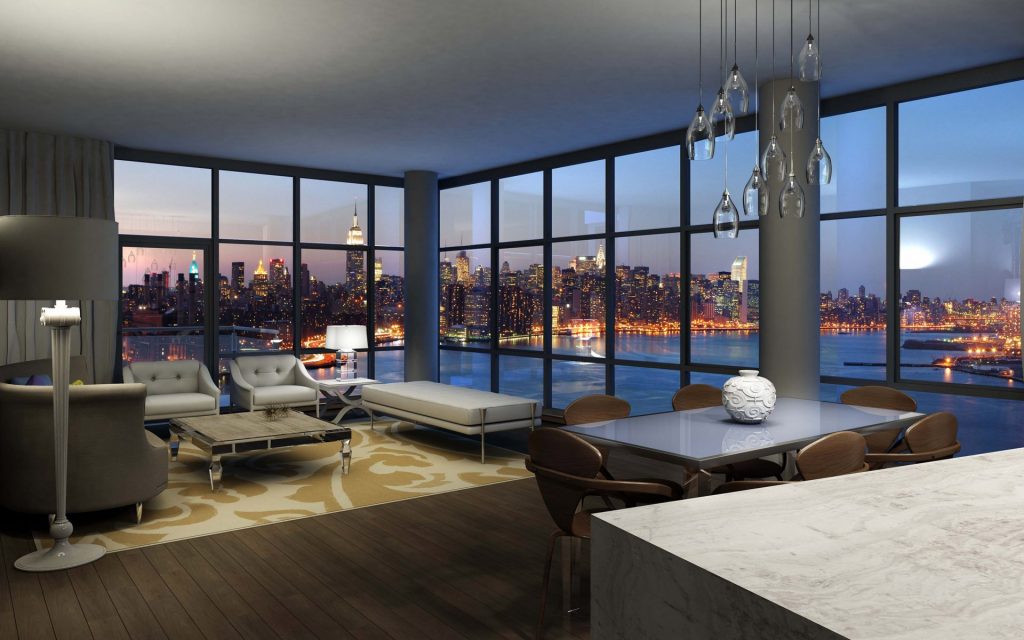Fantastic Interior Design Ideas showcasing City Skyline View