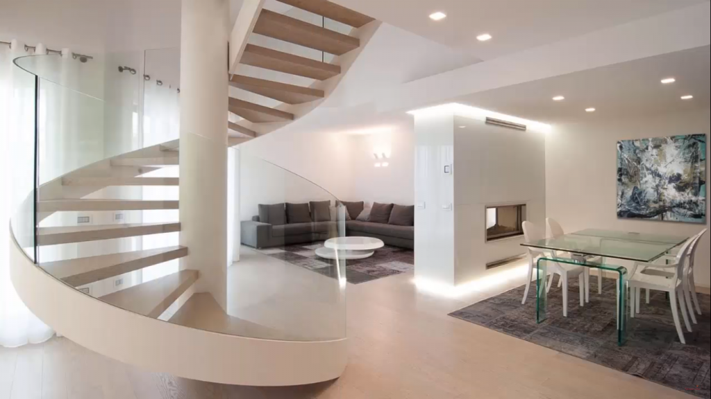 Modern Interior Design with Spiral Stairs
