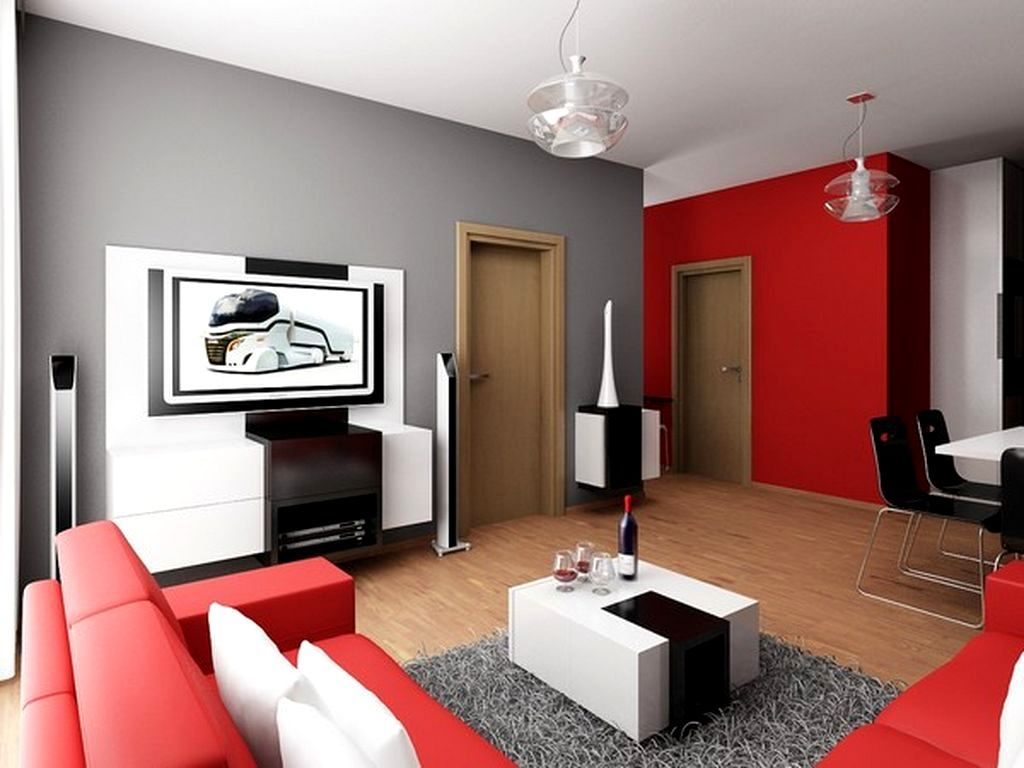 Delightful and Family-Friendly Apartment Design with Red Accents